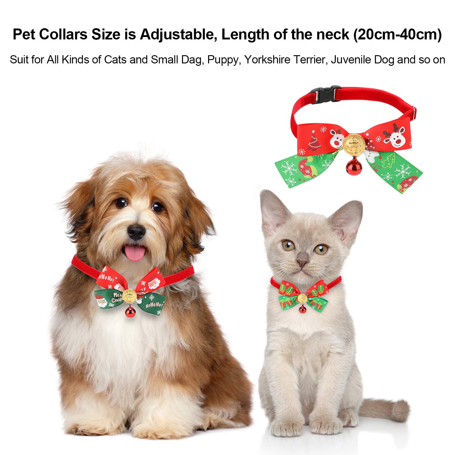 QKURT Christmas pet collar side view showing adjustable strap for secure fit