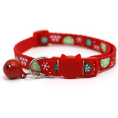 QKURT 3-pack blue snowflake Xmas collar with adjustable neck for small pets.