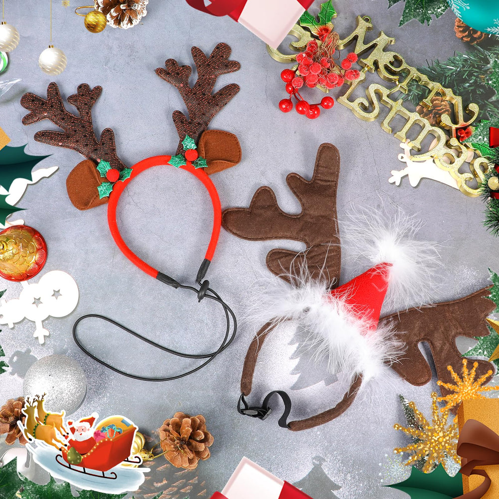 QKURT elk-ear headband with sequin antlers for a festive photo moment