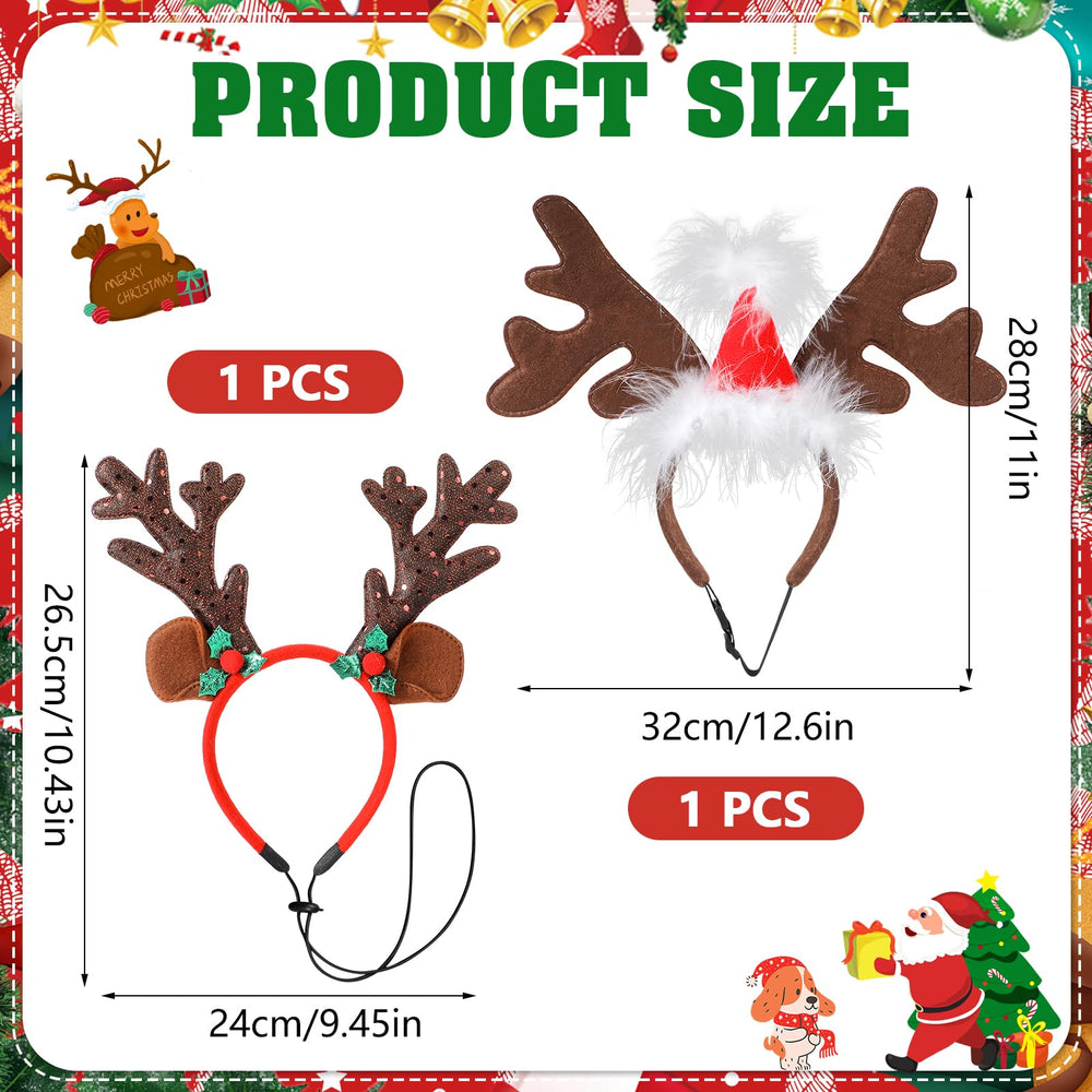 QKURT reindeer antler headband with soft plush and elastic band