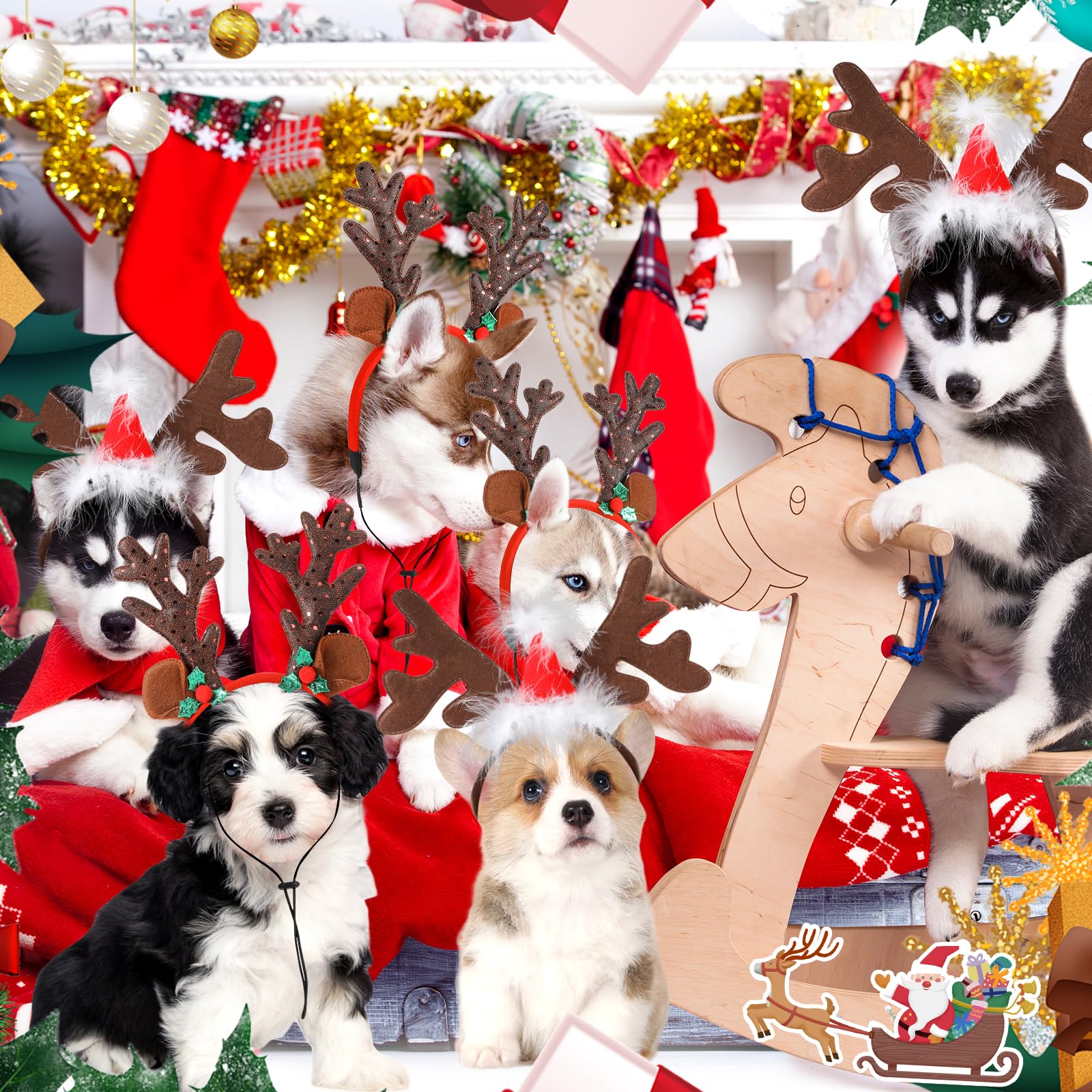 QKURT festive dog headbands are adjustable and comfortable for events