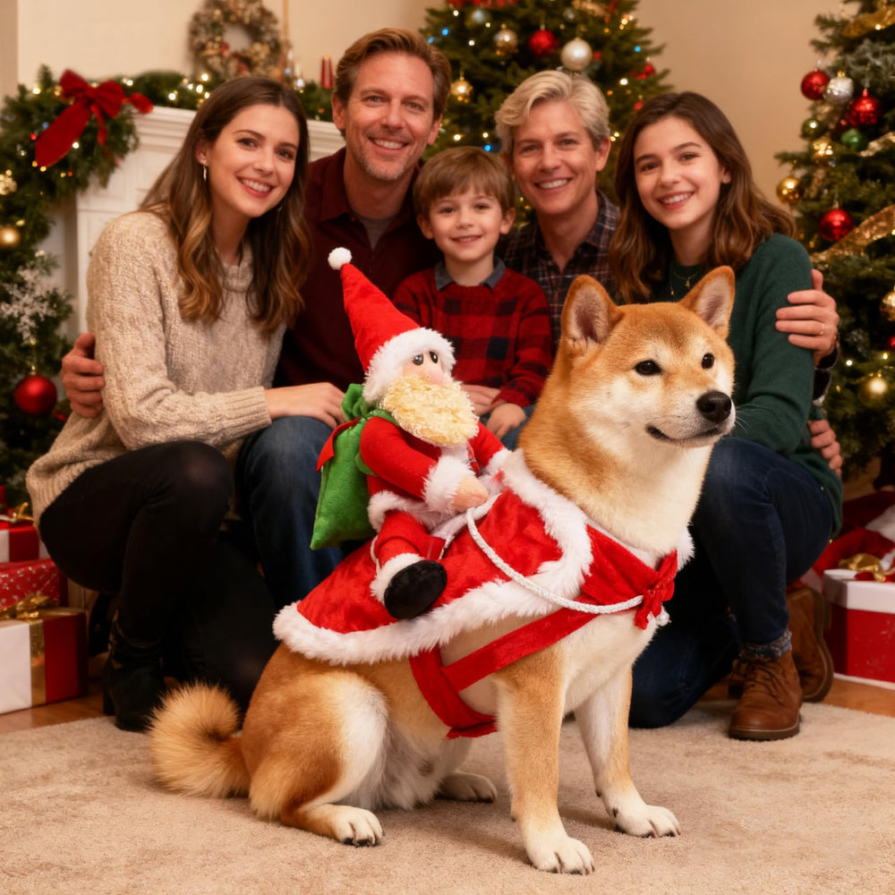 QKURT Santa Dog Costume size-range ensures a snug fit across breeds.