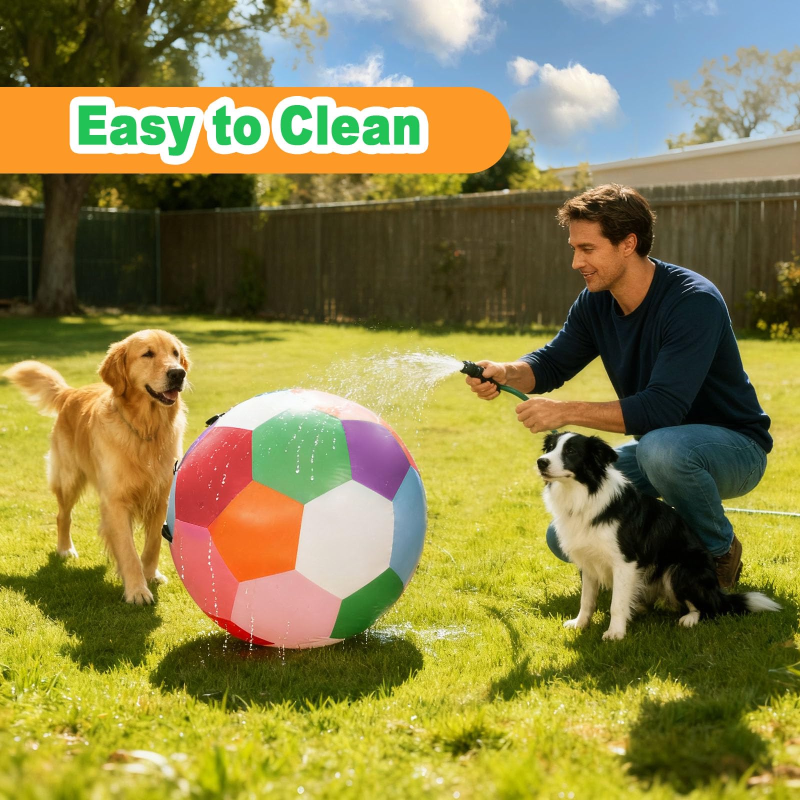 Qlfyuu Herding Ball easy-to-carry design with dual straps supports on-the-go play.