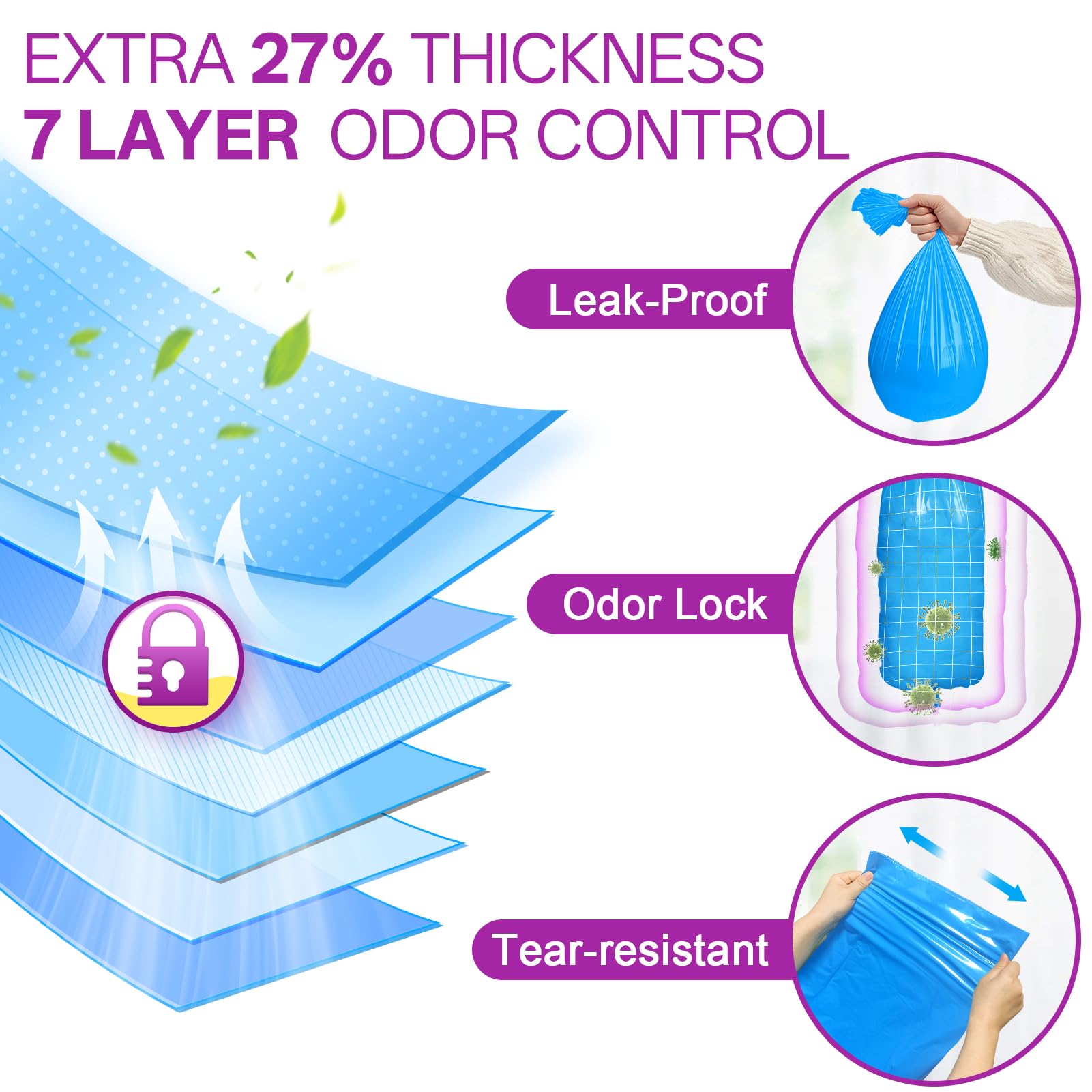 Qltytoy cat litter refill bags featuring seven-layer EVOH odor-control technology