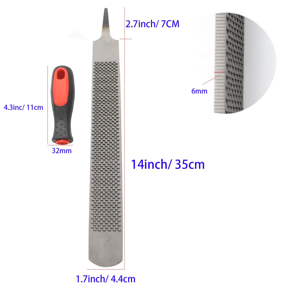 Qlvily hoof rasp double-sided design enables quick switching between tooth sizes.