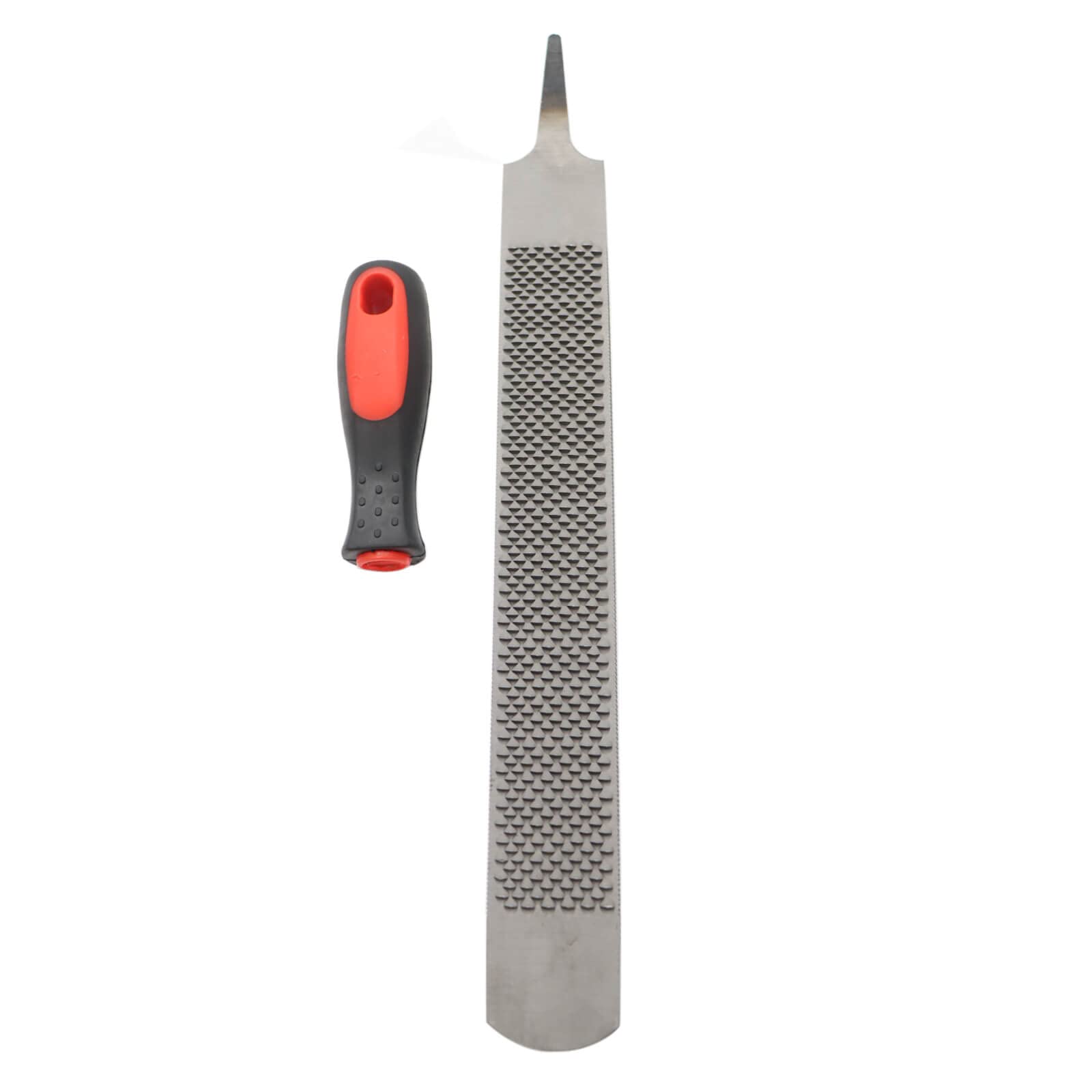 Qlvily hoof rasp grooves and edge improve control during hoof removal.