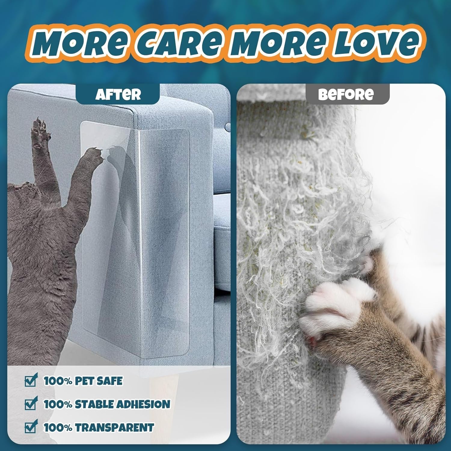 Qlyxang family-safe cat scratch barrier protects furniture and households.