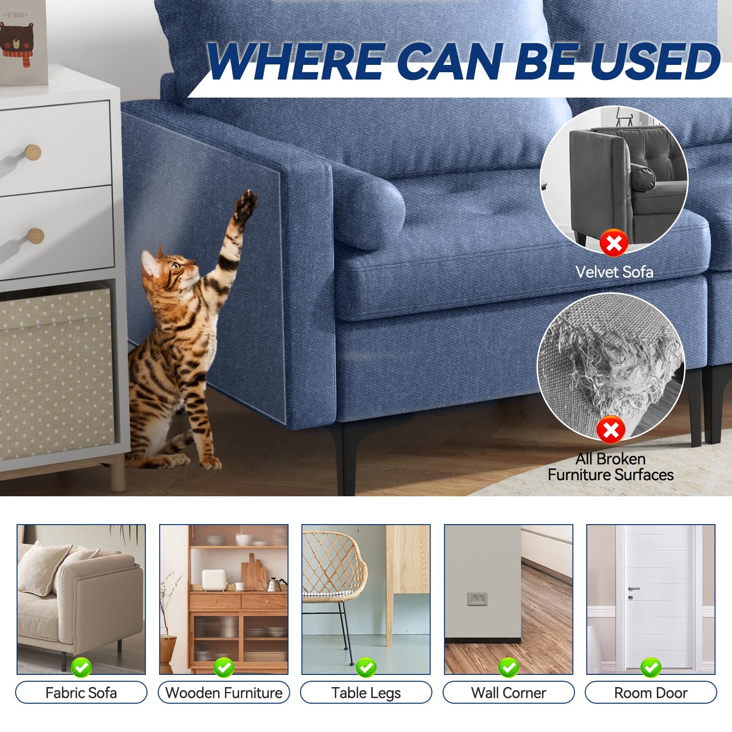 Qlyxang soft vinyl furniture protector blends with decor while guarding edges.