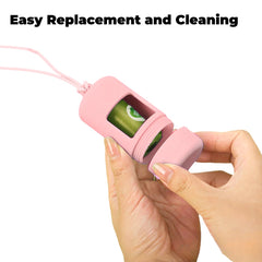 QMEAKMONY compact waste holder attaches to any leash for on-the-go cleanup.