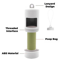 QMEAKMONY compact poop bag dispenser portable design for quick bag access