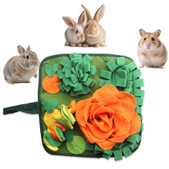 QMoveltyF Rabbit Snuffle Mat overview promotes mental stimulation through nose-work and slow feeding