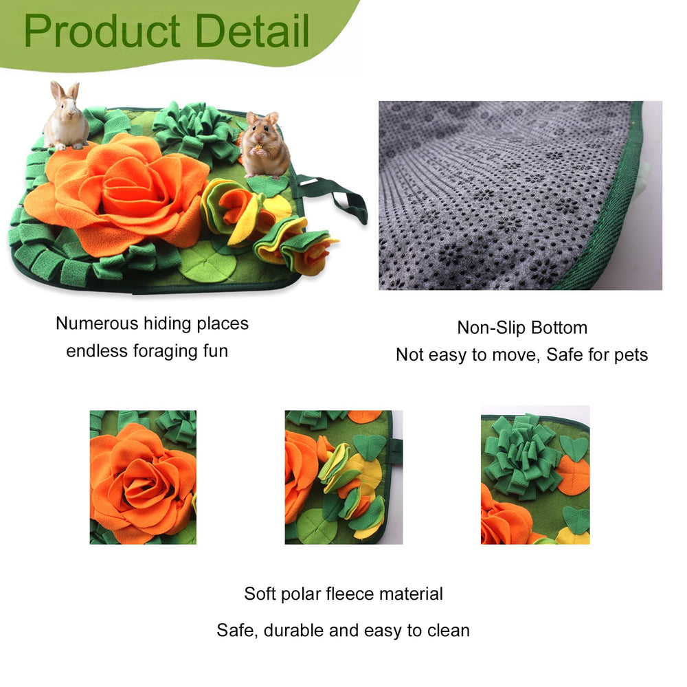 QMoveltyF Snuffle Mat non-slip base helps prevent spills during lively foraging
