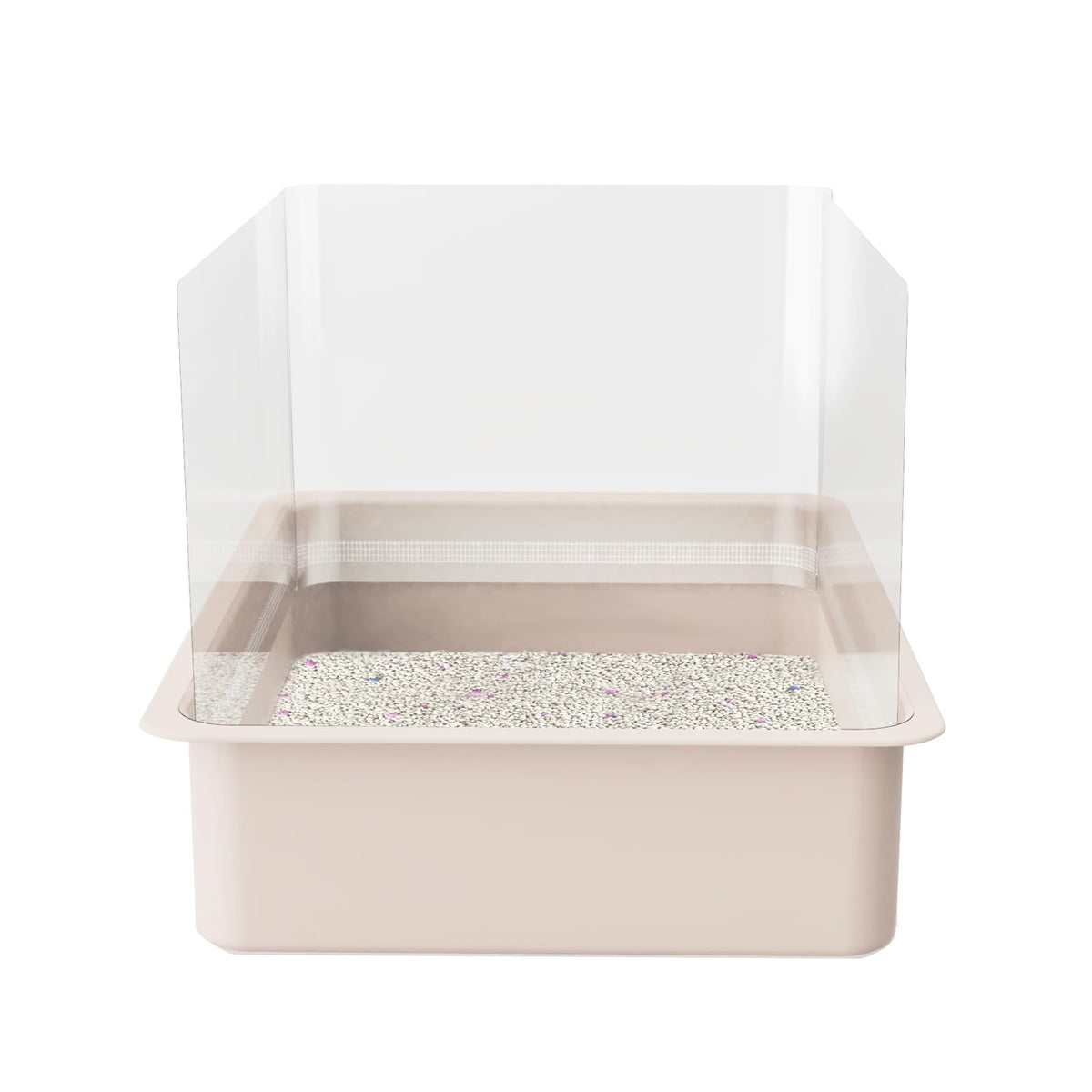 QNBCAA shield open-top privacy screen reduces litter spray for cleaner floors.