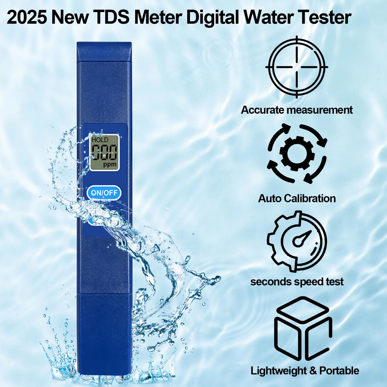 QNCIGER TDS Meter 2-second detection highlights fast water quality results.