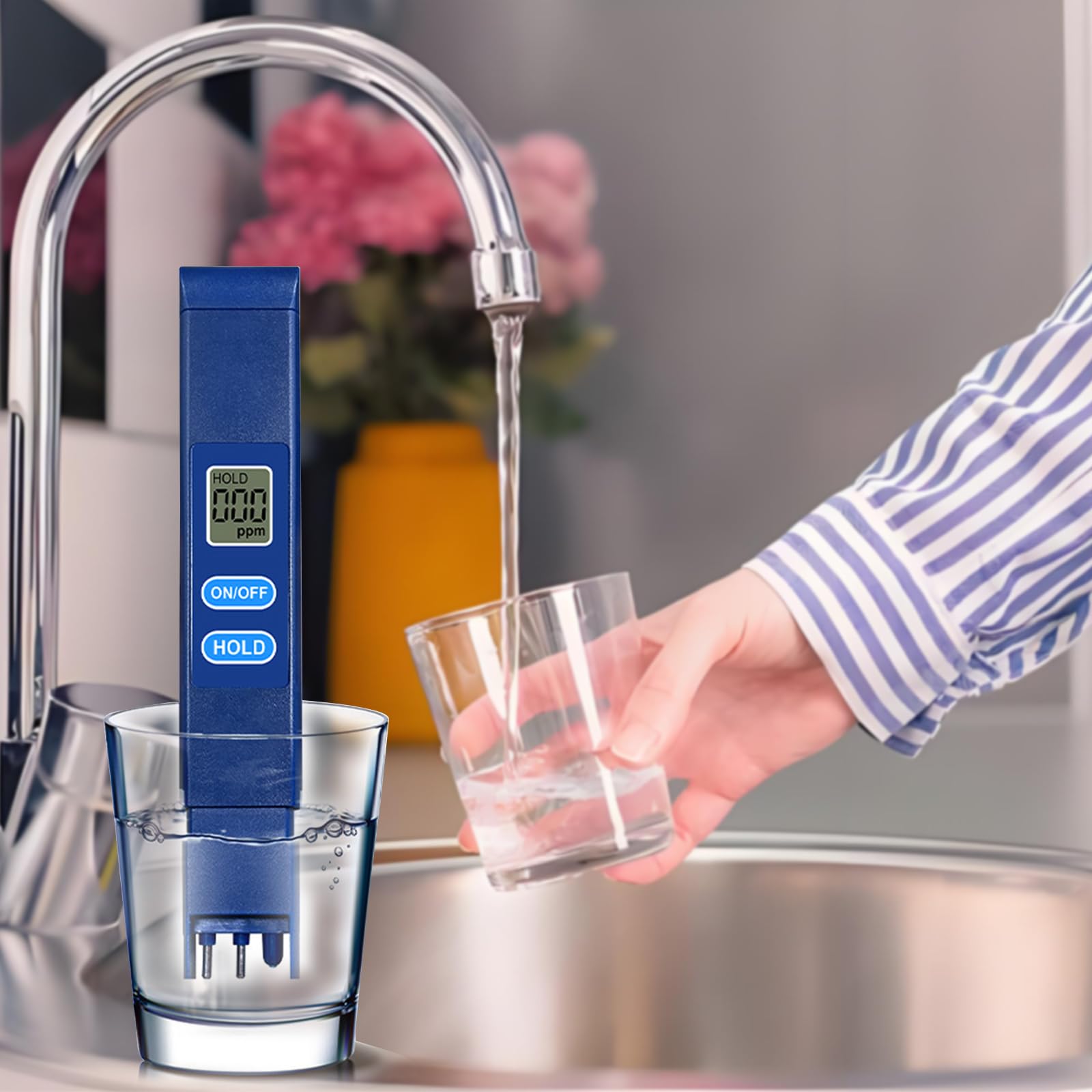 QNCIGER TDS Meter wide range image demonstrates 0-9990ppm versatility.