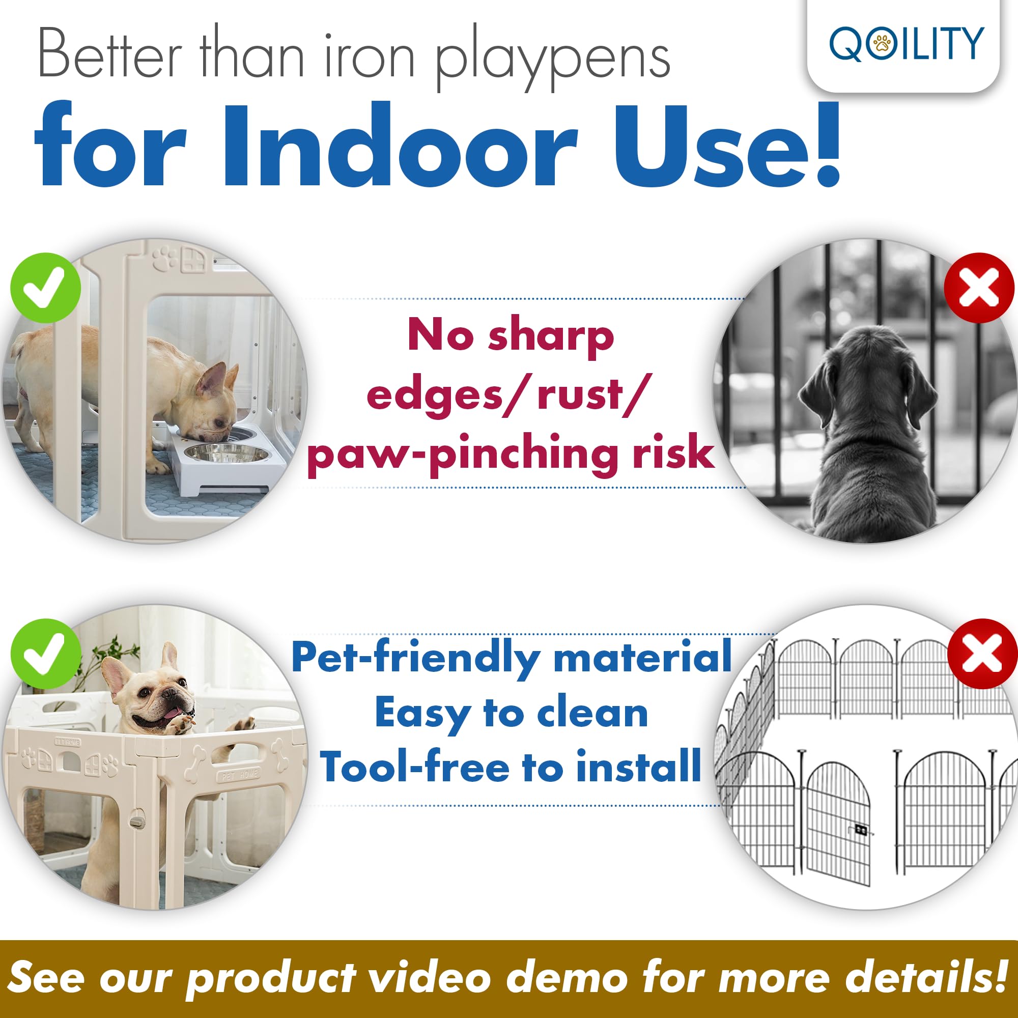 Qoility safety-first design features no sharp edges for worry-free use.