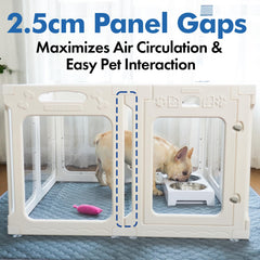 Qoility playpen emphasizes optimal air flow with wide gaps for cooling rests.