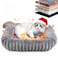 QOKO self-warming cat bed front view offers cozy warmth for indoor cats