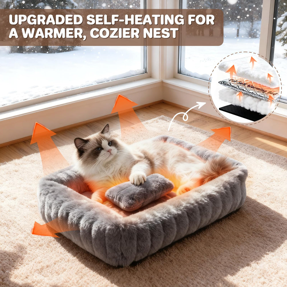 QOKO self-warming cat bed side nook emphasizes calming enclosed resting space