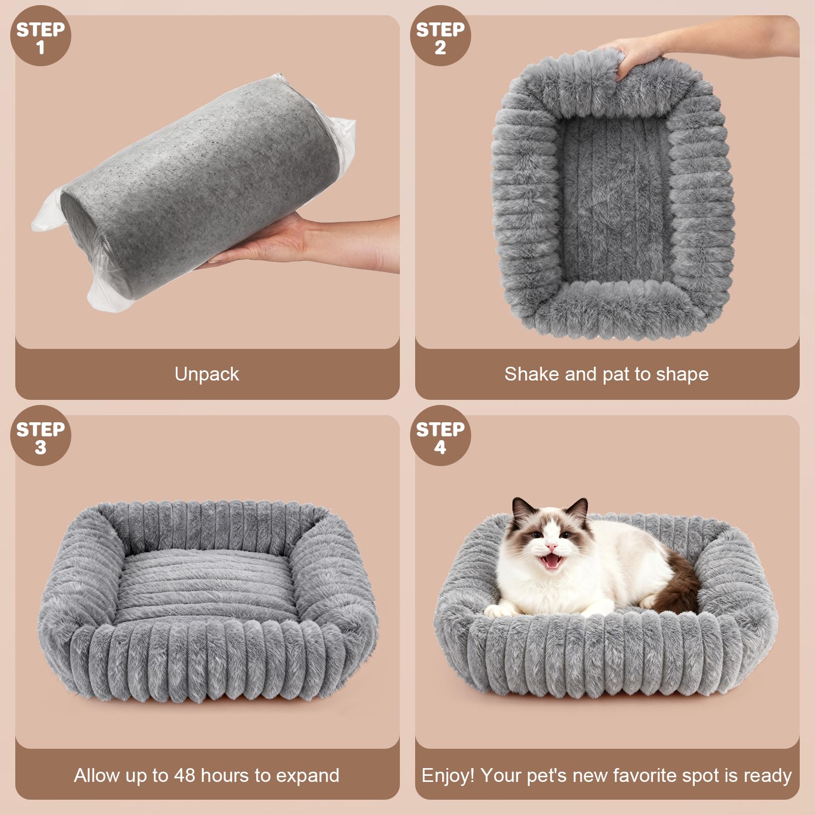 QOKO self-warming cat bed size options fit kittens to small dogs