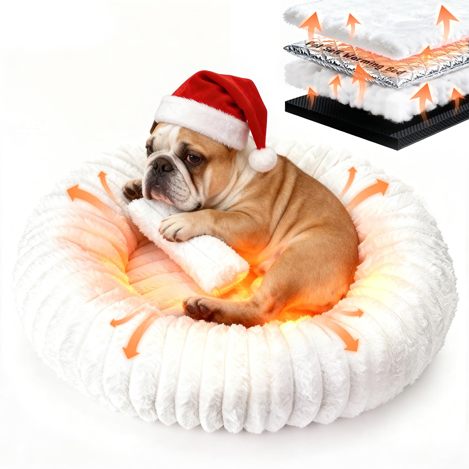 QOKO self-warming pet bed egg tart shape cozy no cords