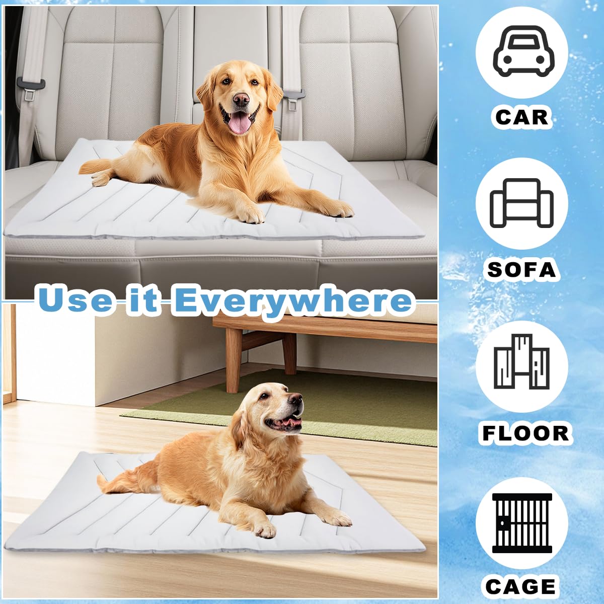 Soft fleece side of Qonimm mat offering gentle warmth when cooling is needed.