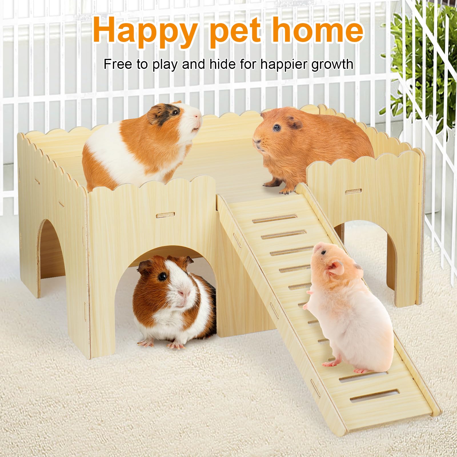 Qorviana easy assembly guinea pig house demonstrates quick setup.