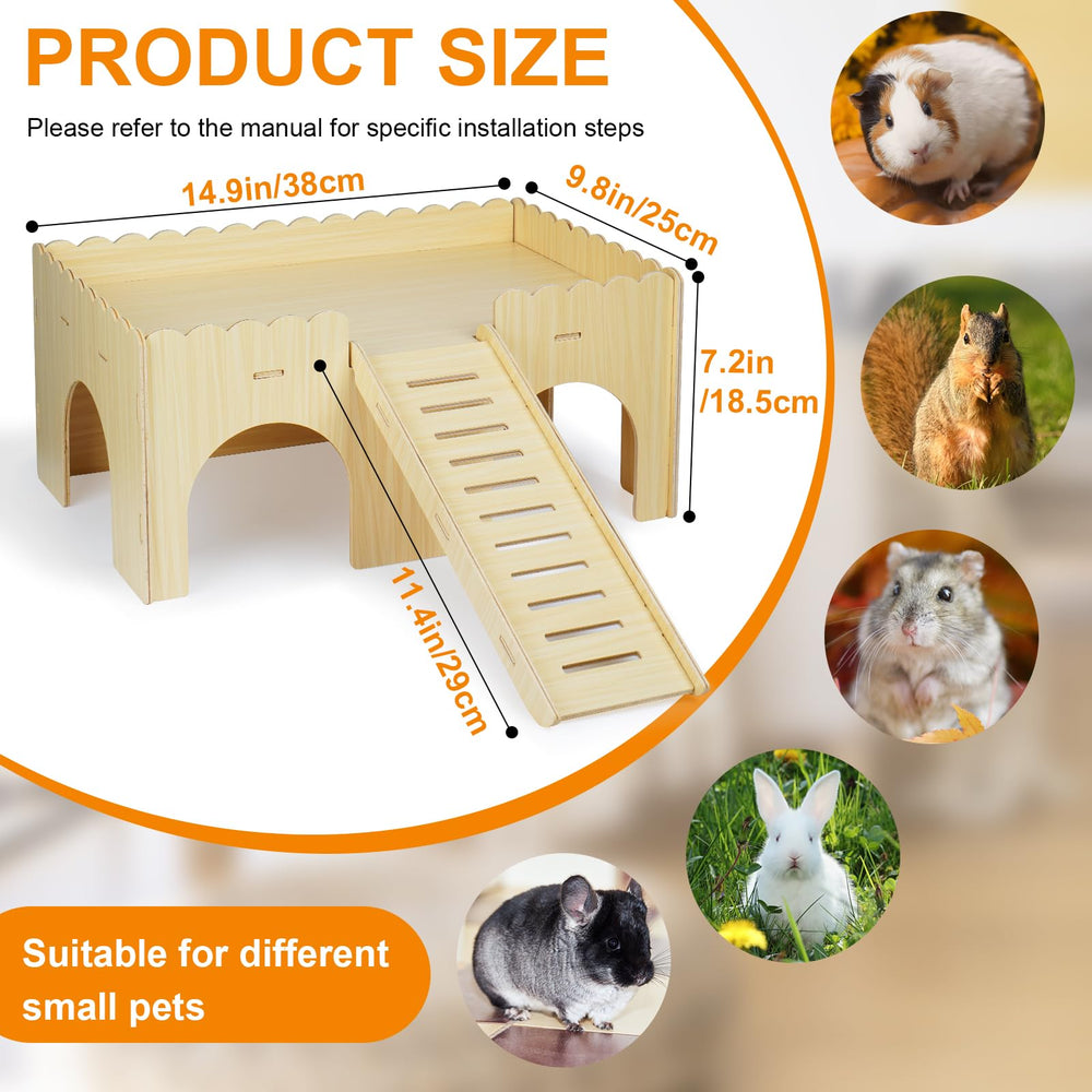 Qorviana guinea pig hideout side entry design enables easy exploration and rest.