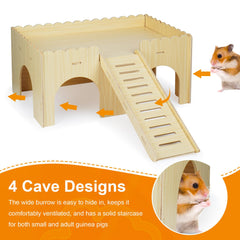 Qorviana guinea pig hideout staircase connection offers stable access and gentle play.