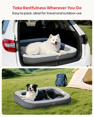 QPAU inflatable dog bed waterproof fabric keeps paws clean and cleanup easy