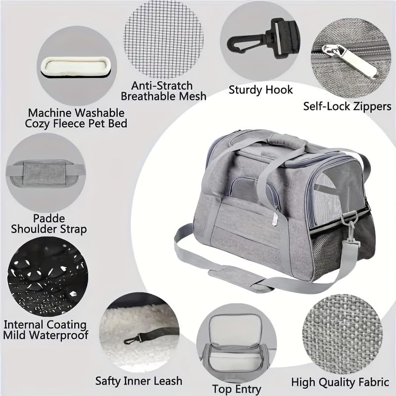 QQLe pet carrier folds flat for compact storage between uses.
