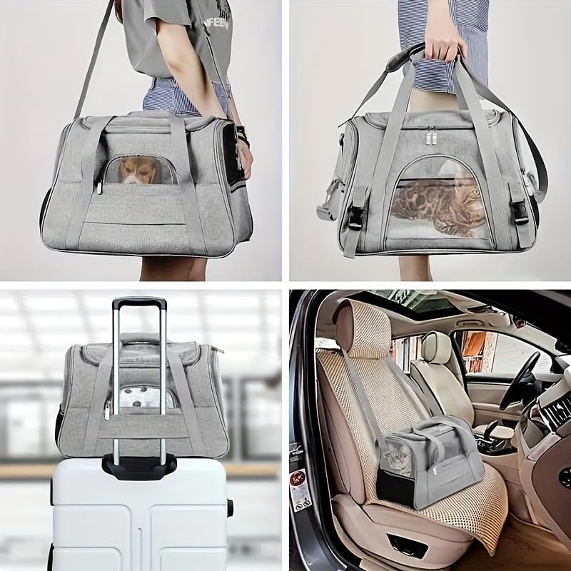 QQLe pet carrier supports pets up to 15 lbs for cats and small dogs.
