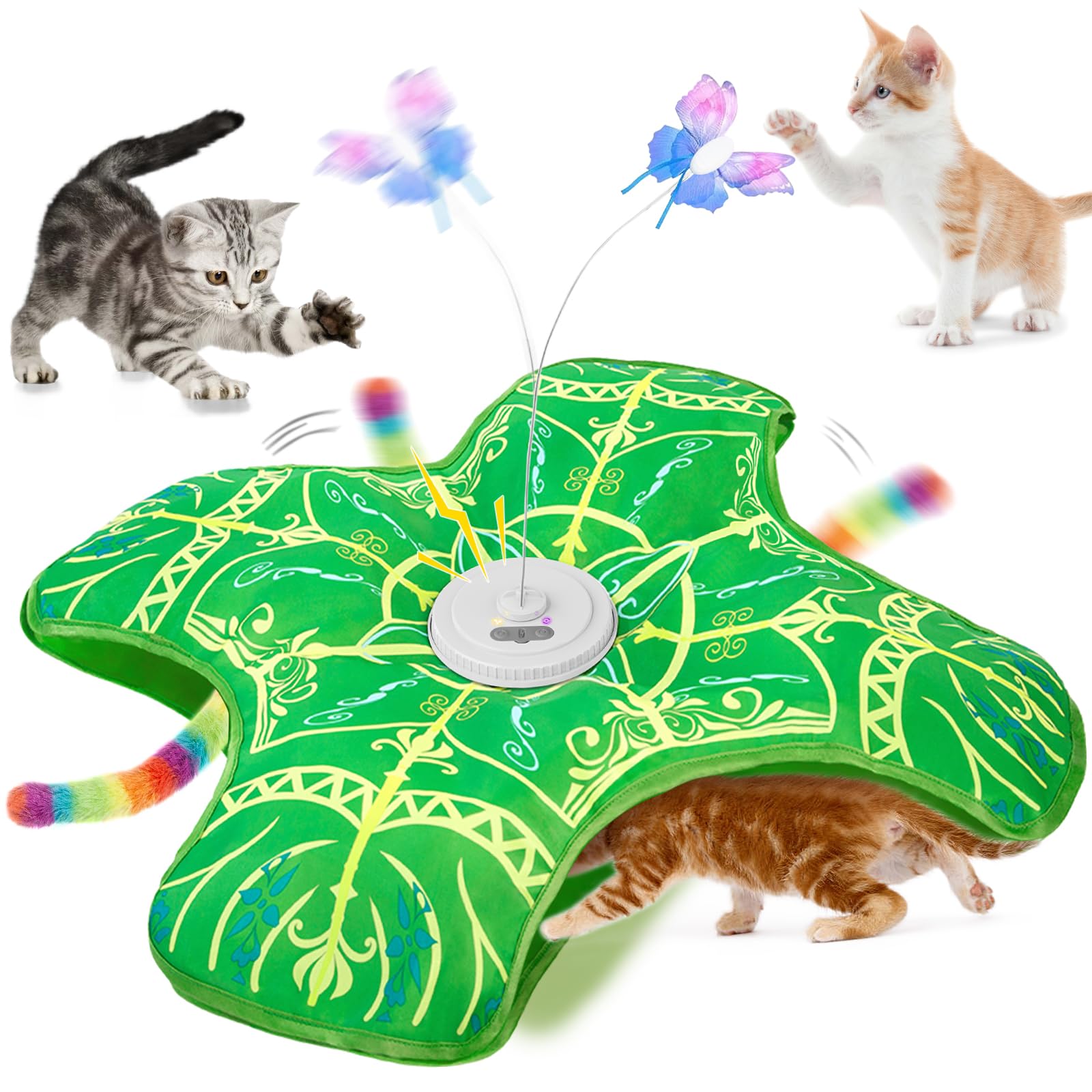 Qraxond interactive cat toy front view boosts curiosity and quick play sessions