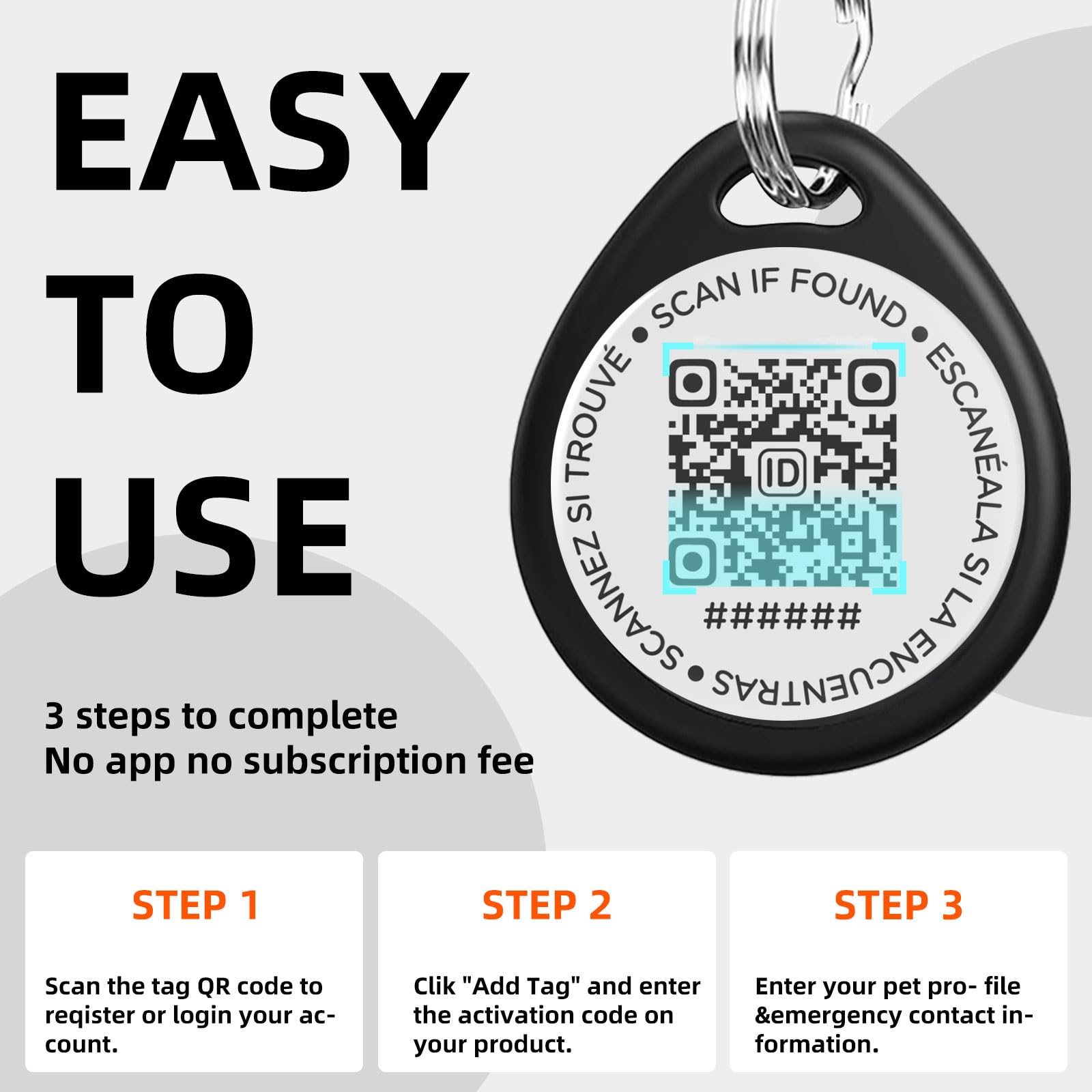 QRTAGLAB cat tag blue profile preview with owner and notes