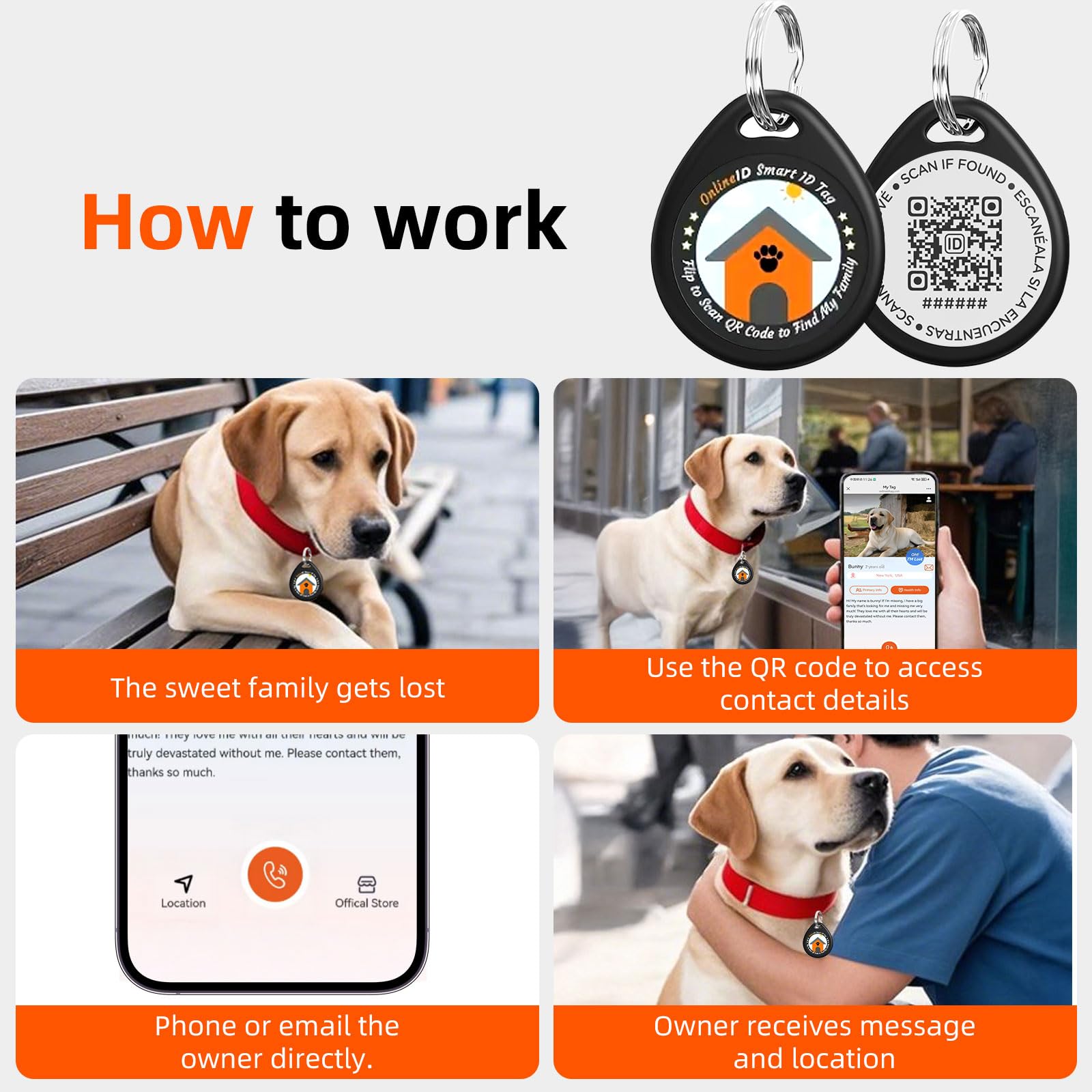 QRTAGLAB epoxy-ABS tag designed for all-weather wear.