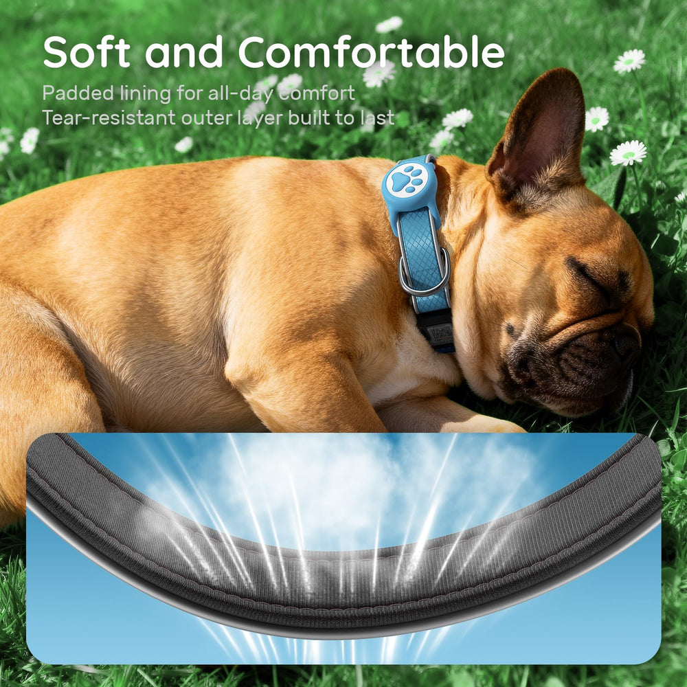 QRTAGLAB Durable oxford-cloth collar withstands energetic dogs