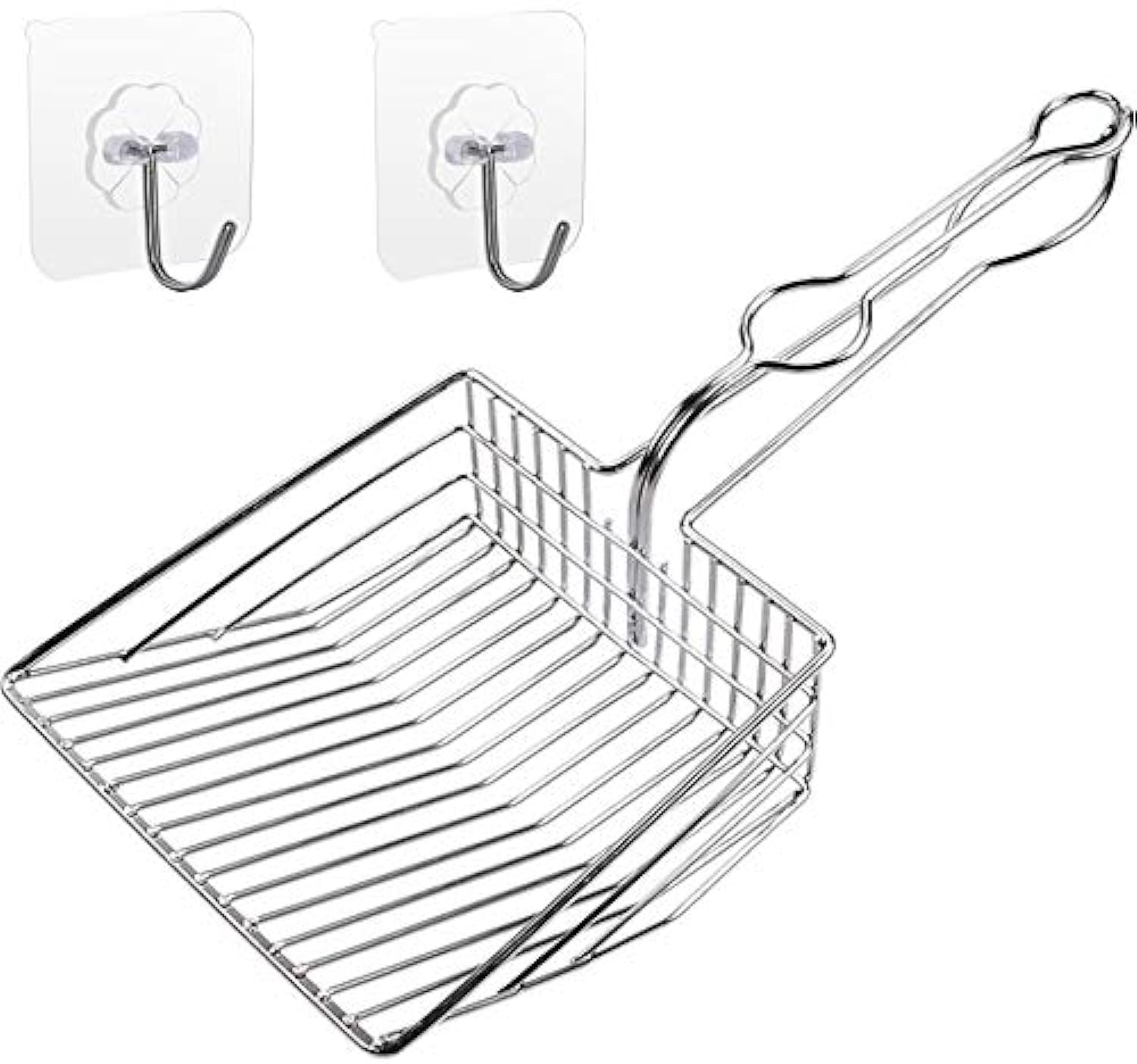 QUALIALL all-metal litter scoop jumbo for quick clumps and easy cleanup.