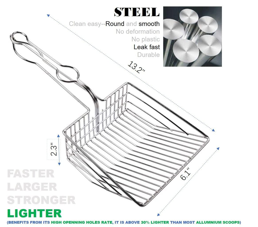 QUALIALL welded-durable scoop shown in use for quick, low-dust cleanup.
