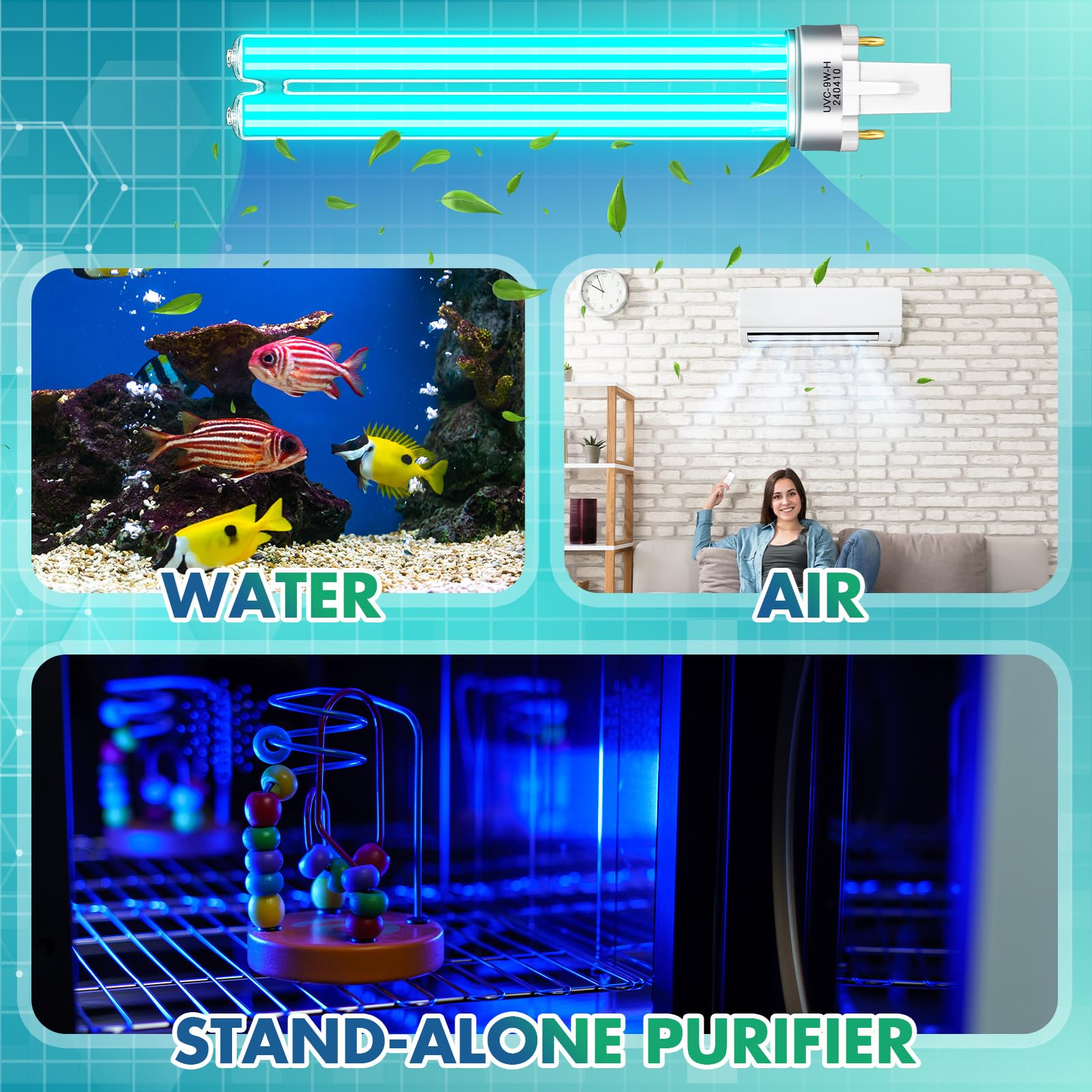 Qualirey UV bulb easy installation for ponds and aquariums