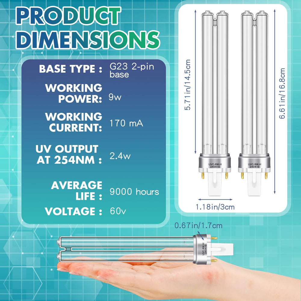 Qualirey UV bulb with G23 base shown for UVC use