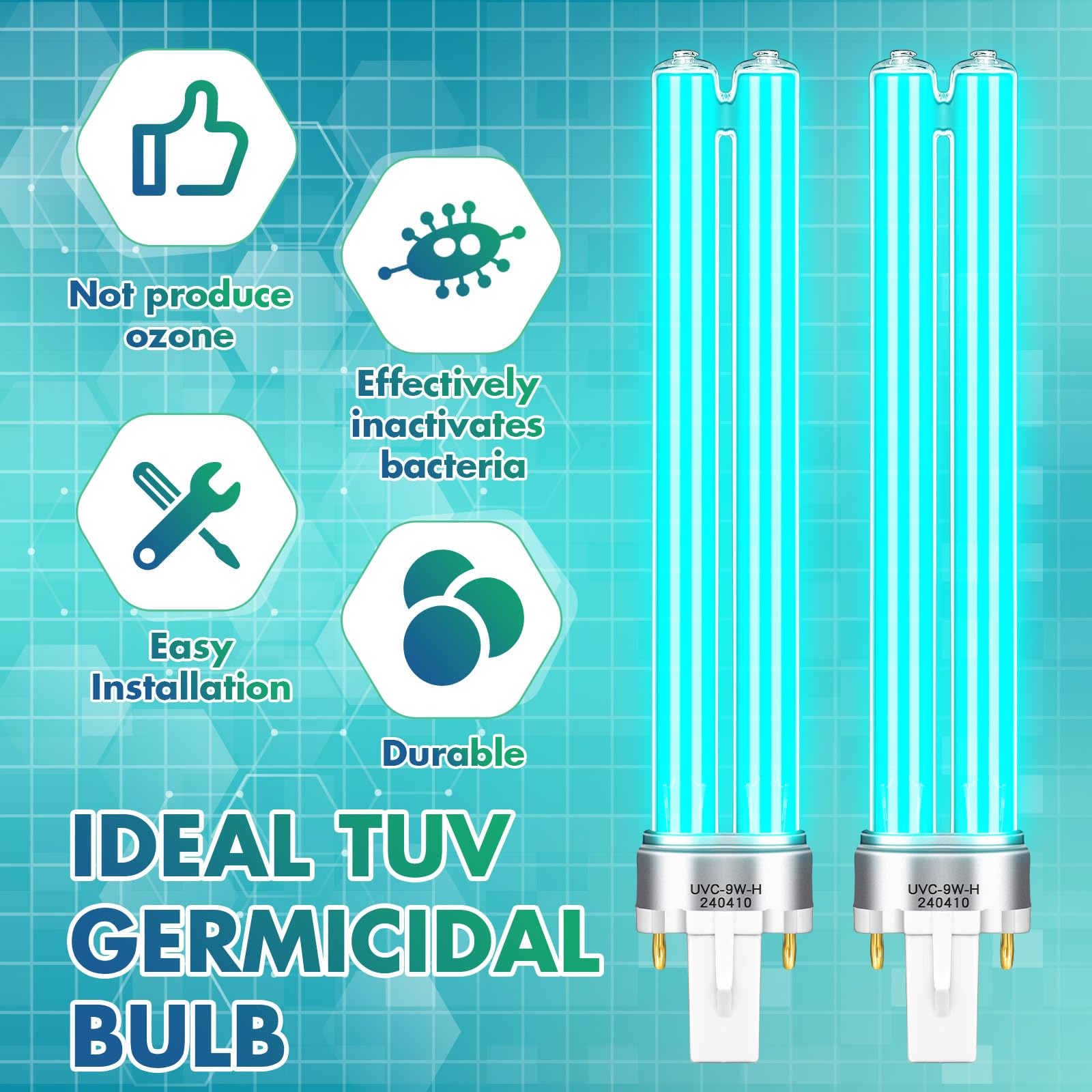 Qualirey UV bulb measures 5.71 inches to fit fixtures