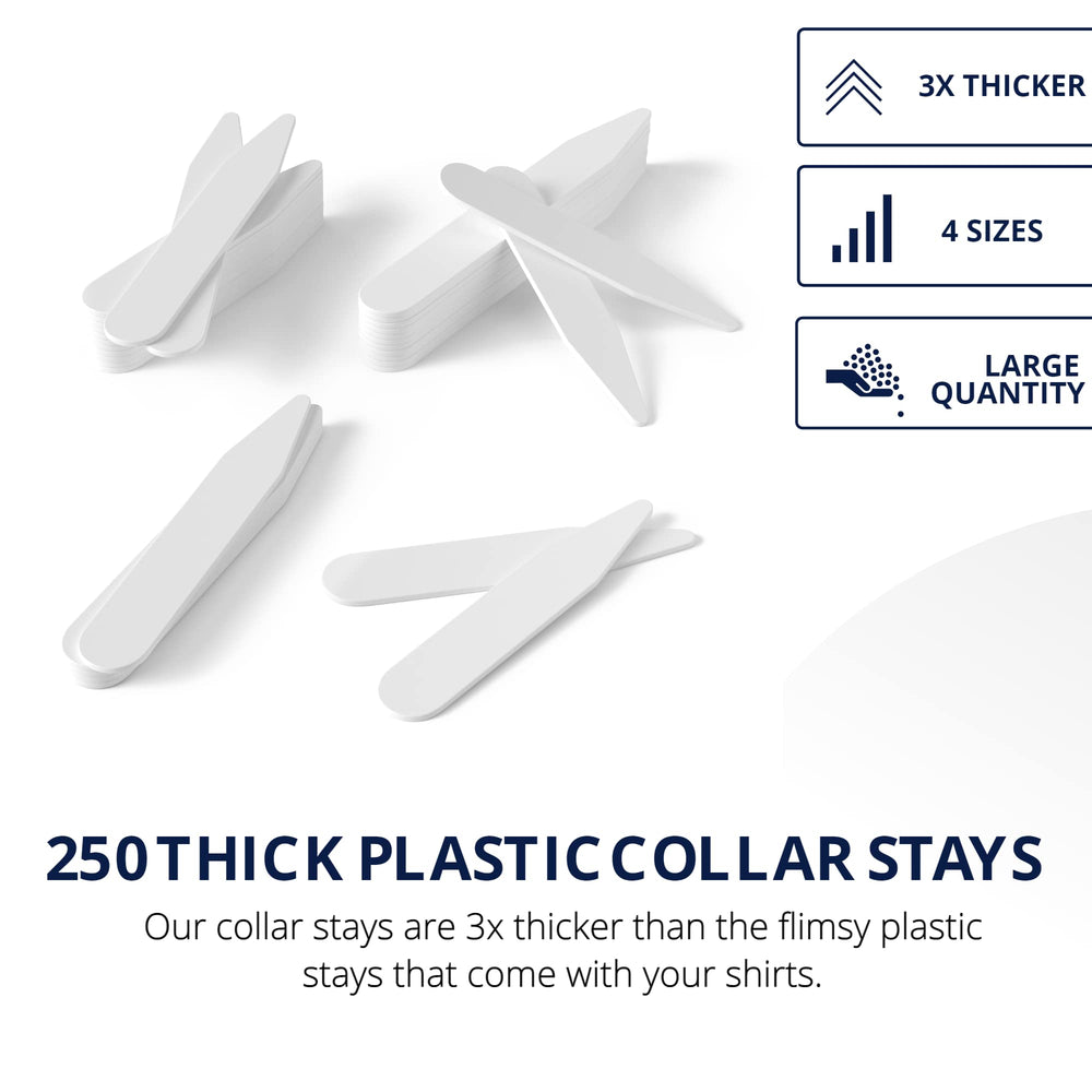 Quality Stays collar stays in use on a white shirt showing collar stiffness for sharp appearance