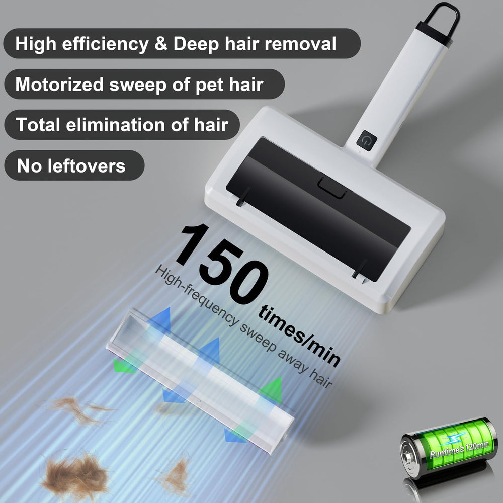Quamkar motorized brush clears pet hair with 5000mAh battery.
