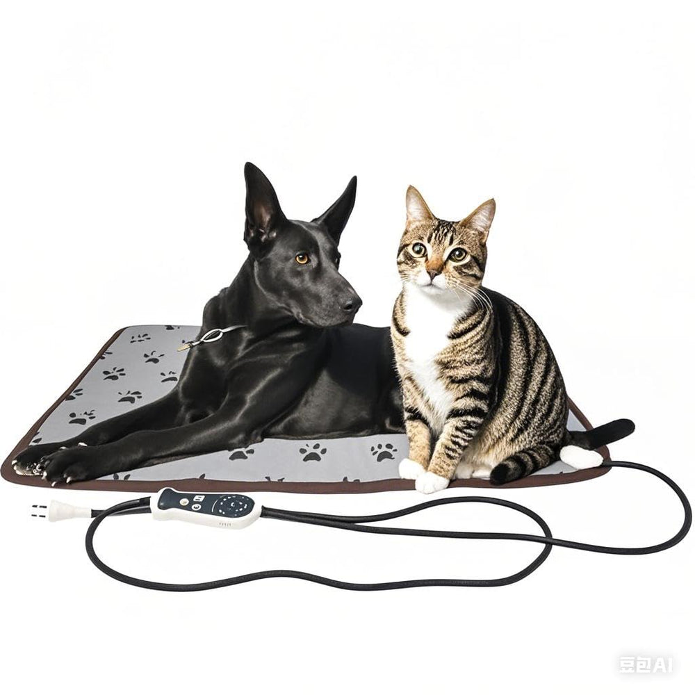 QUASILOVE puppy heating pad front view shows a warm newborn setup