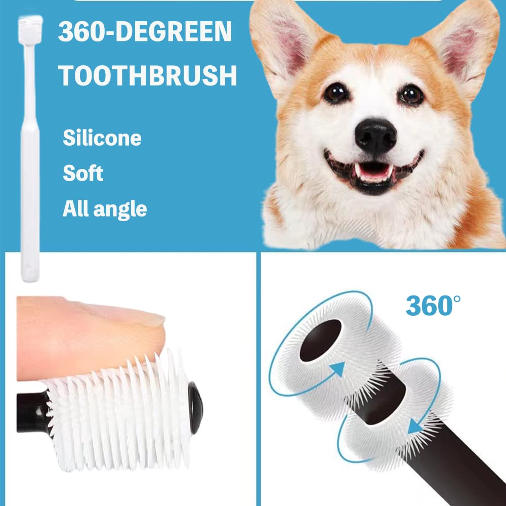 Qubccum dual-head hard bristles dog toothbrush provides deep cleaning for different mouth areas.