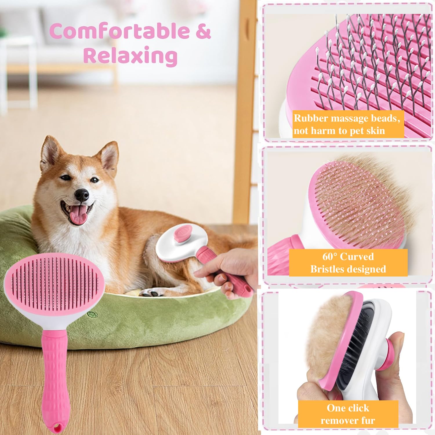 Qubccum flea-comb removes loose hair and fleas safely