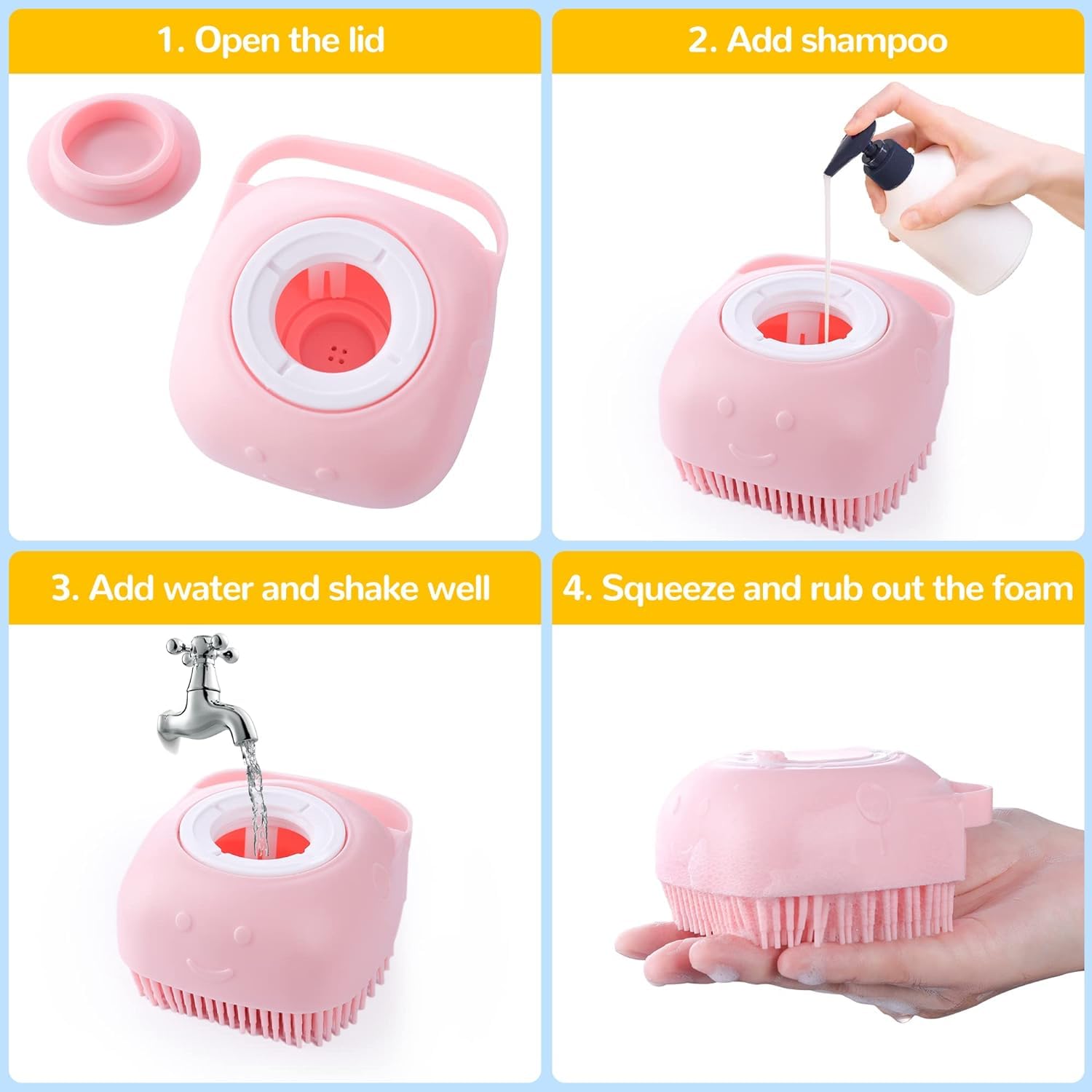 Qubccum shampoo-bath-brush soothing bath massage