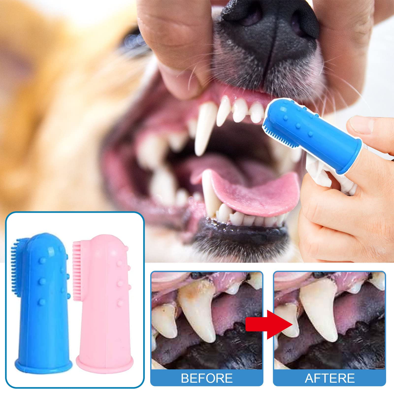 Qubccum small cat toothbrush helps clean front teeth and front-to-back areas.
