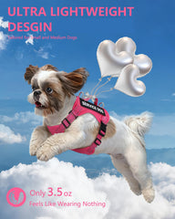 QUDLIMO service dog vest hot pink back view highlights sturdy handle and secure fit