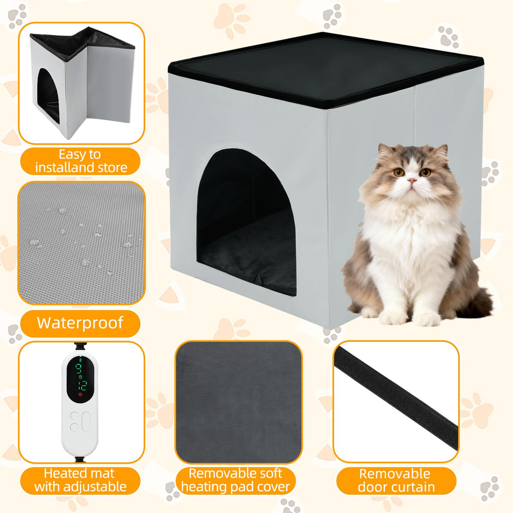 QUEARN cat house safety wiring illustrates chew-resistant design for pet safety.